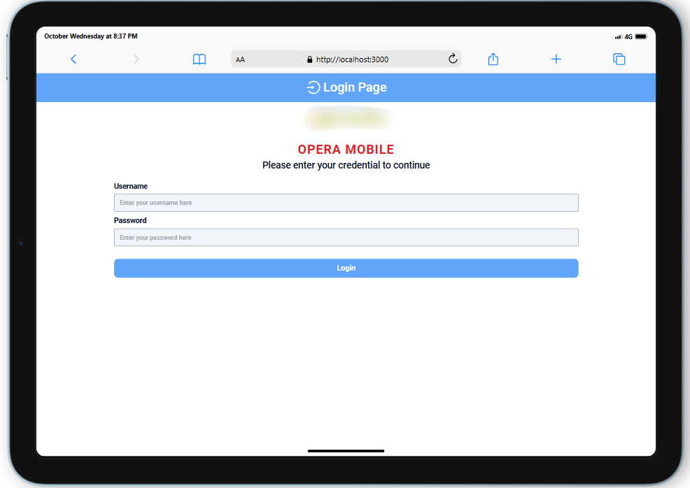 Ongoing: Opera PMS Mobile Web App